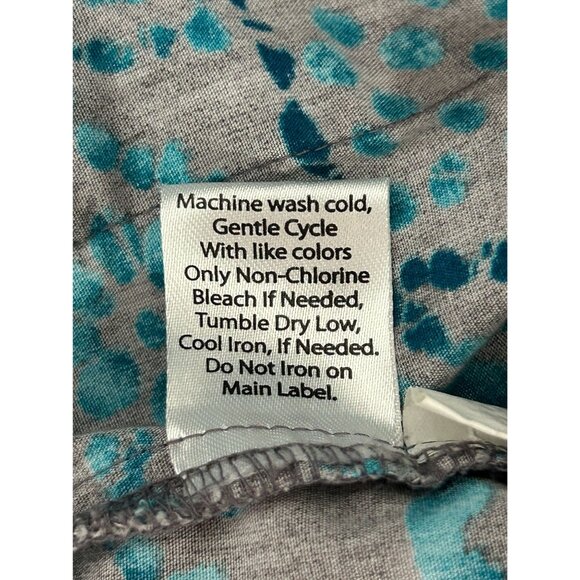 Healing Hands Women's Print 2-Pocket Short Sleeve Scrub Top in Gray/Blue - Sz L - Picture 6 of 6